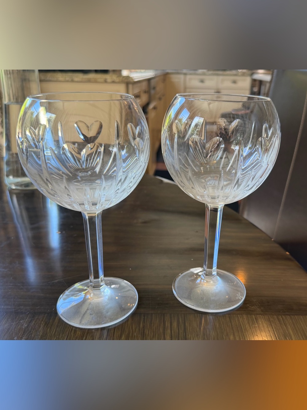 Waterford Crystal Millennium Collection “Love” Toasting Balloon Wine Goblets (2)